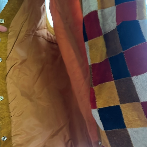 Vintage 70s genuine leather patched vest - Picture 4 of 4